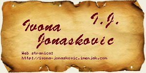 Ivona Jonašković vizit kartica